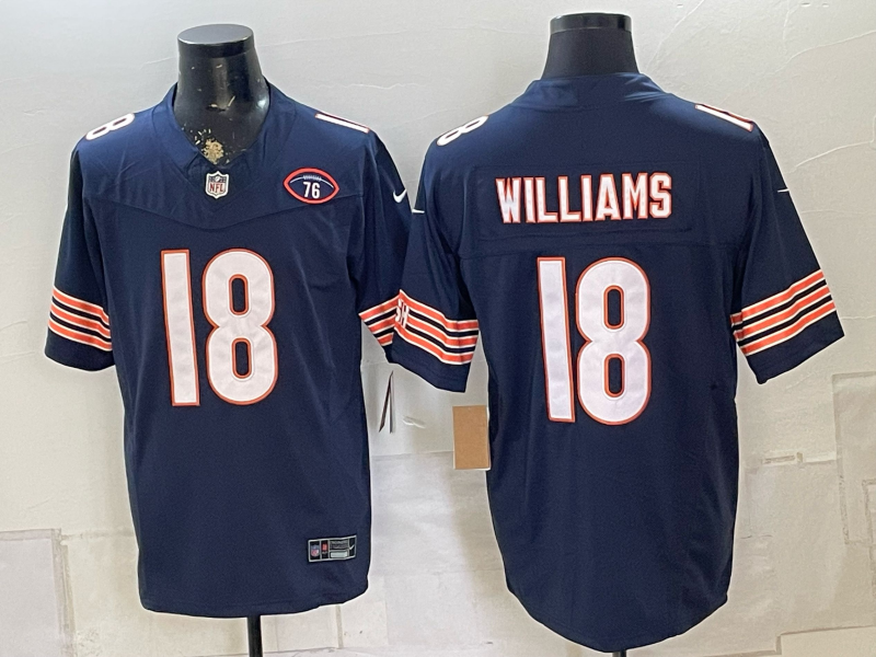 Men 2026 Chicago Bears #18 Williams Blue Nike Limited NFL Jersey 0815005